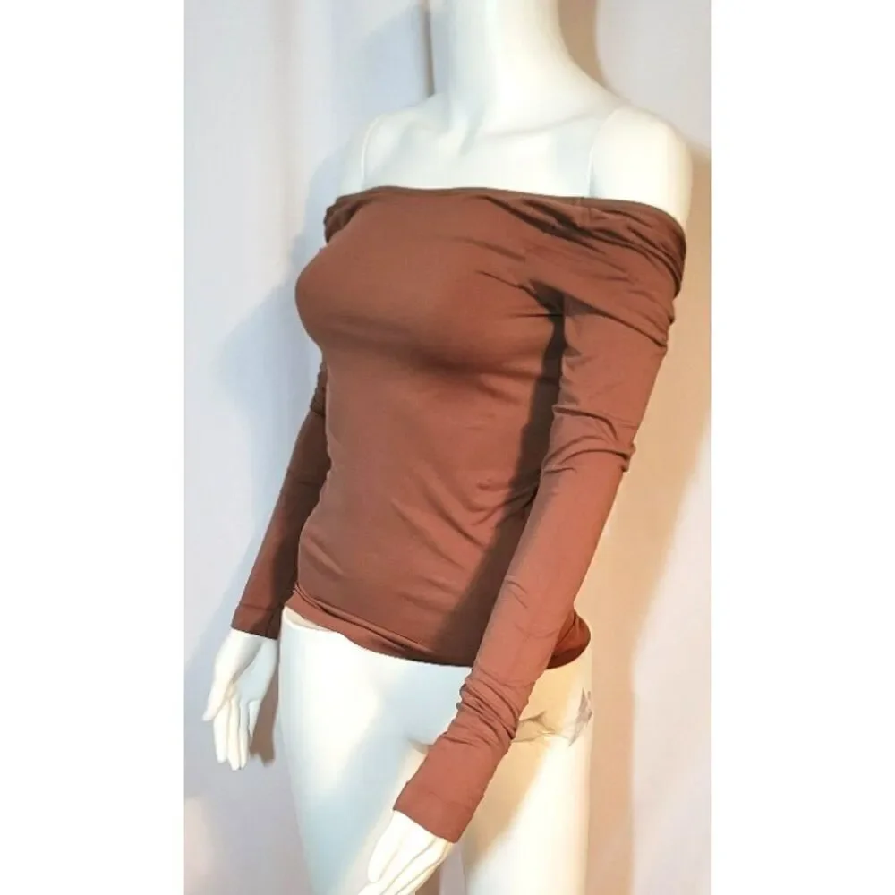 NWT Free People Intimately Low Back Seamless Top Brown - Size M/L